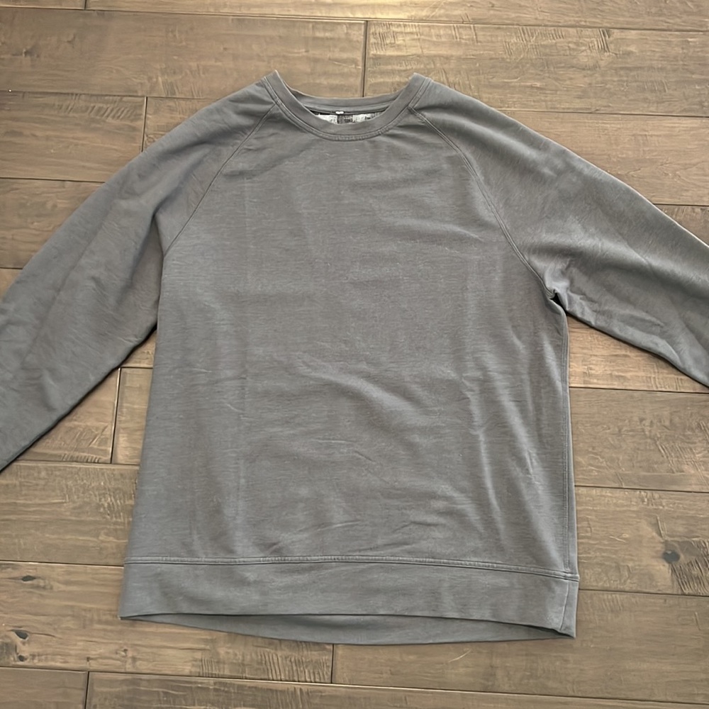 lululemon athletica Gray Crewneck Sweatshirt with Black Sleeve Panels - Picture 2 of 4